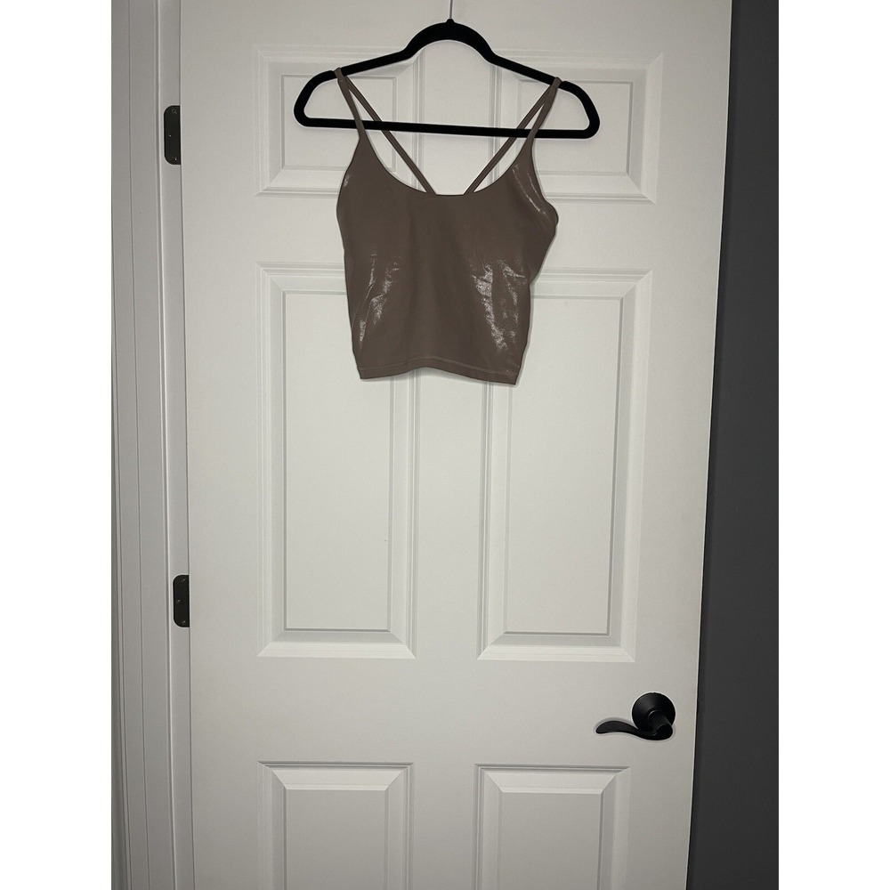 Almazen 2 piece Sculpted activewear Set xl taupe leggings and Crop Top Xl